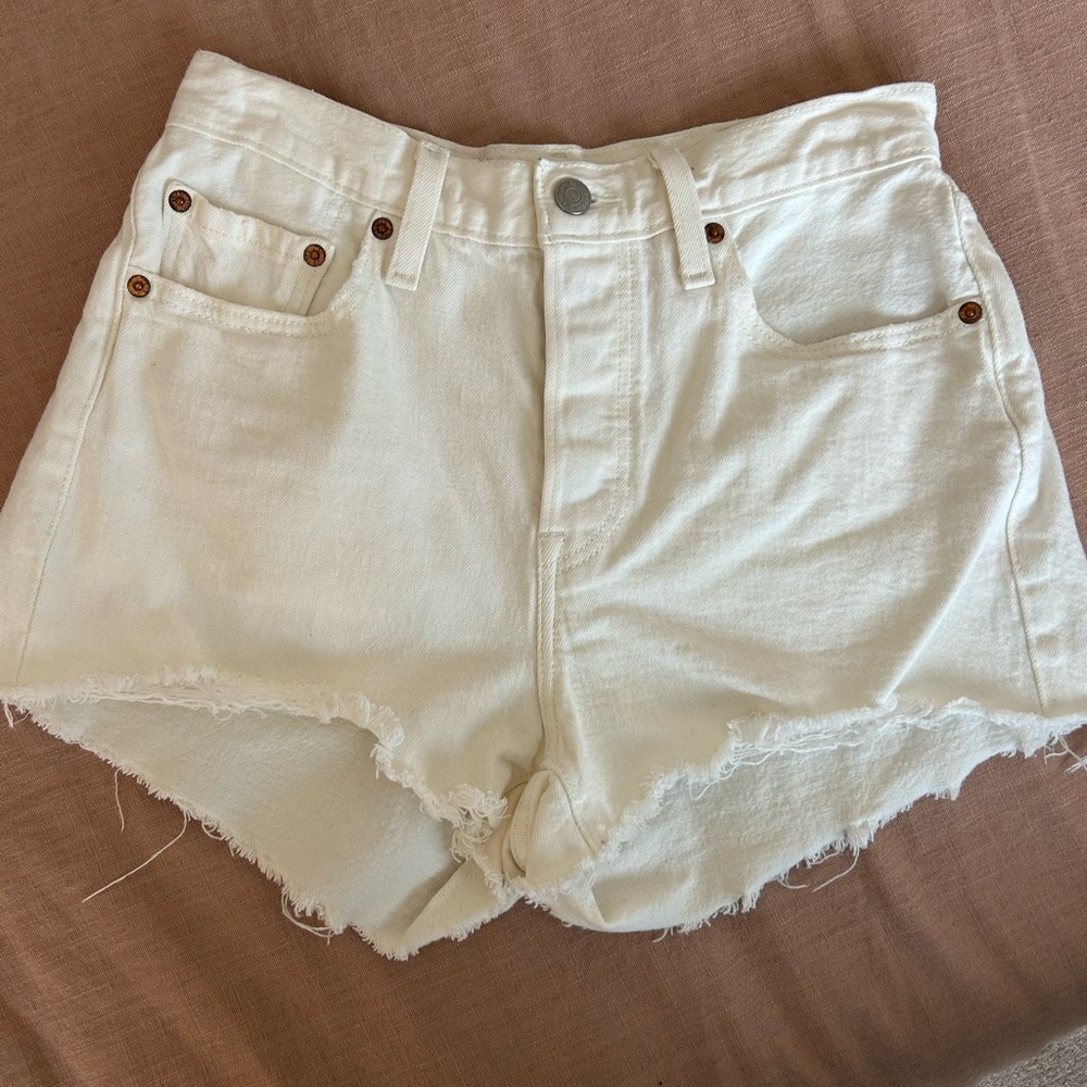 Levi's Cream Jean Shorts for Women